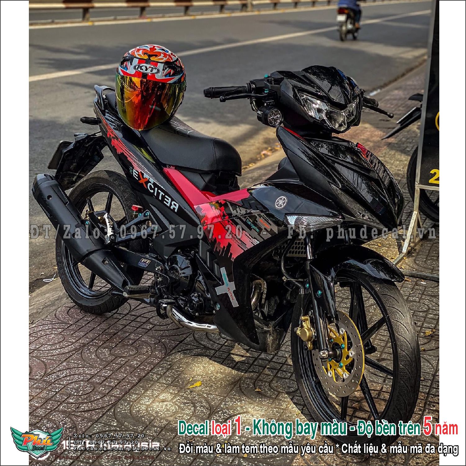 Tem rời Exciter 150 đỏ đen City