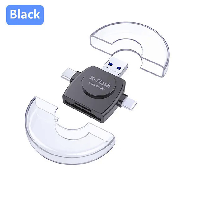 Lightning Card Reader SD TF USB C to MicroUSB Multi Card readers 4in1 Type-C Flash Drive For  7 8 11 12 13 X XR MAX