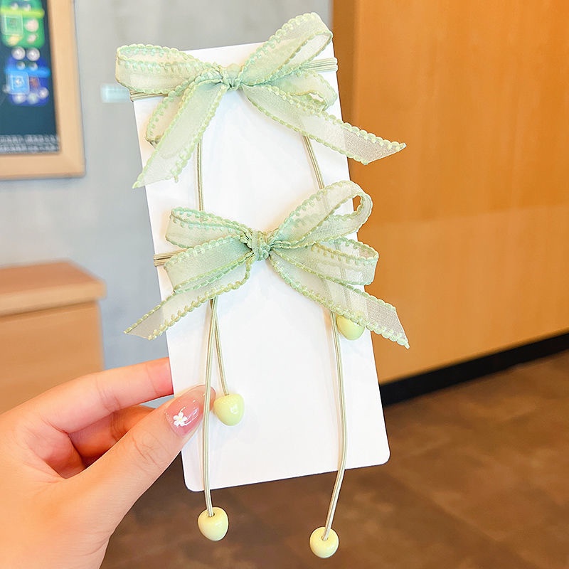 🌺 Set 2 Dây cột tóc đính nơ dễ thương cho bé gái