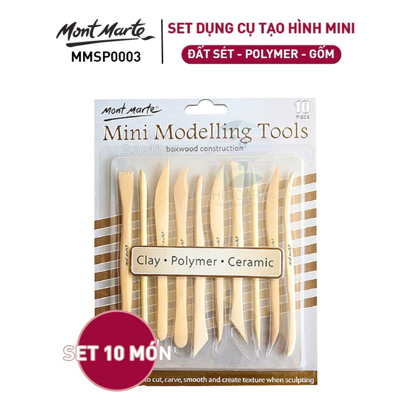 [HCM]BỘ DỤNG CỤ TẠO HÌNH LÀM ĐẤT SÉT MONT MARTE 10 CHI TIẾT