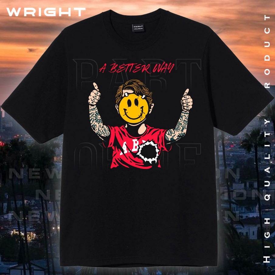 WRIGHT Áo thun streetwear hiphop A Betterway