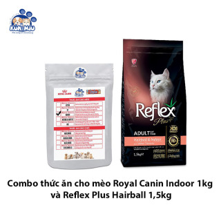 Combo Thức ăn cho mèo trưởng thành giúp tiêu búi lông Royal Canin Indoor thumbnail