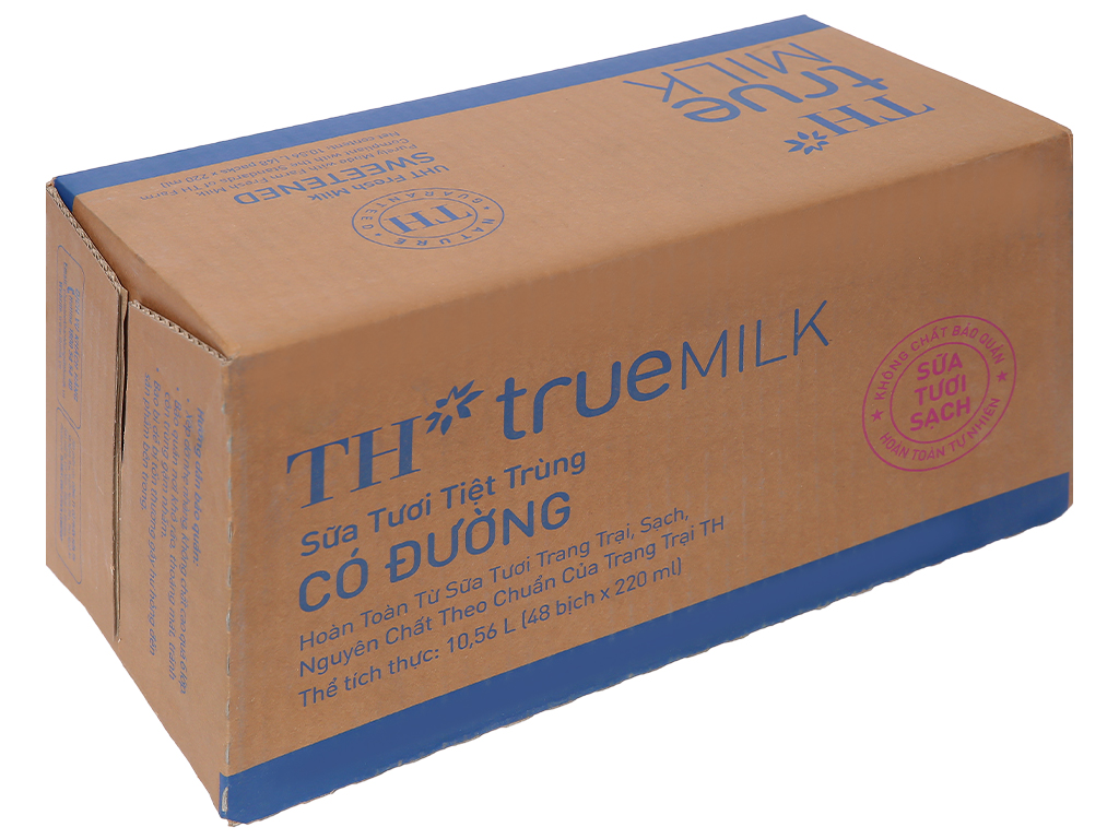 Sữa TH truemilk 48 bịch có đường/ít đường/không đường
