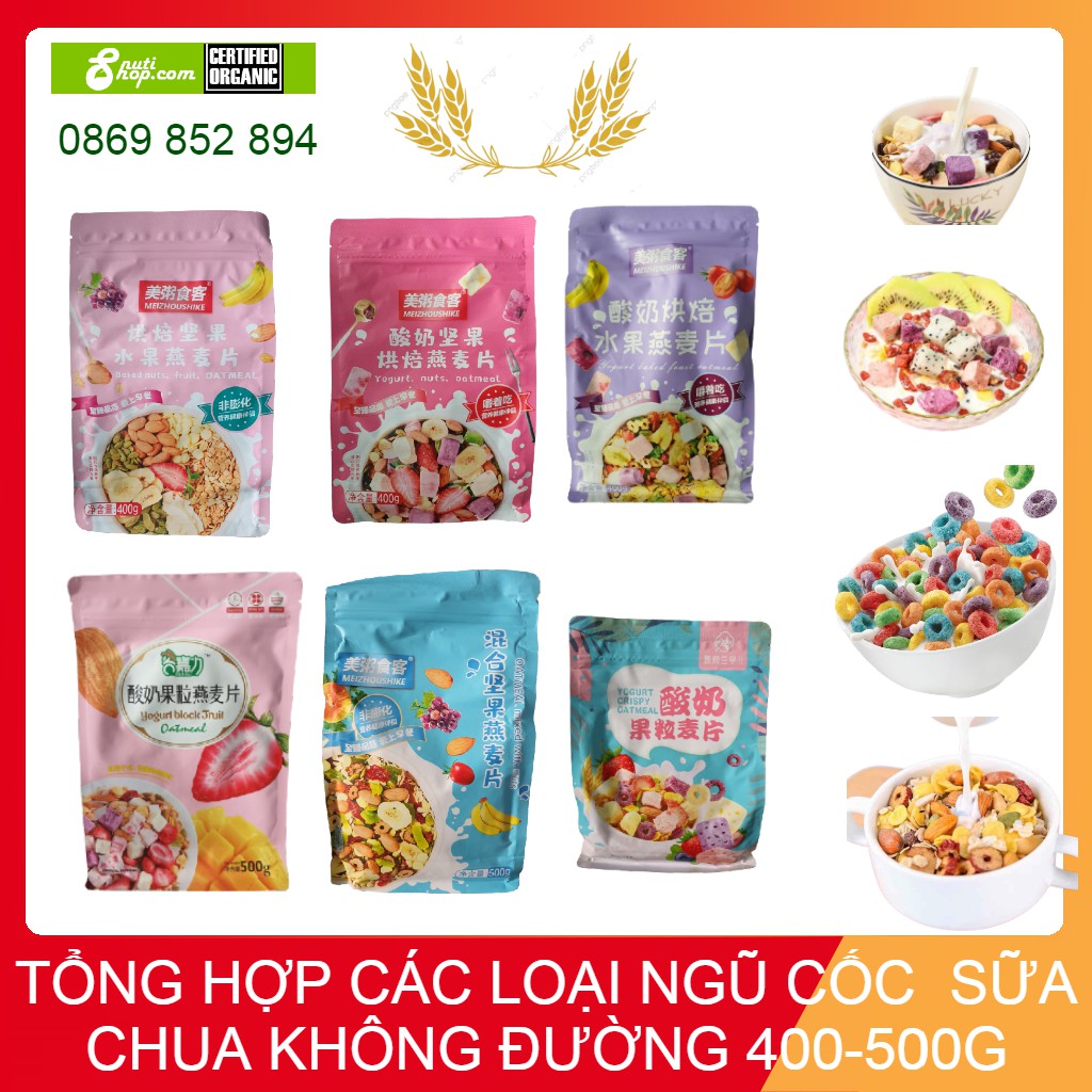 Ngũ cốc sữa chua hoa quả sấy khô (S.chua tím 400g)