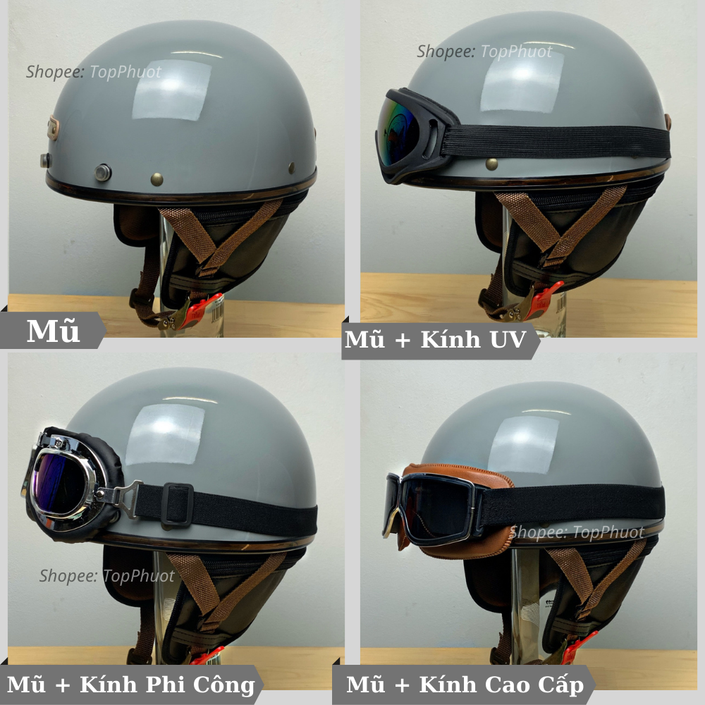 Mũ Bảo Hiểm 1/2 Napoli Pug Version Harley - Bảo Hành  12 Tháng