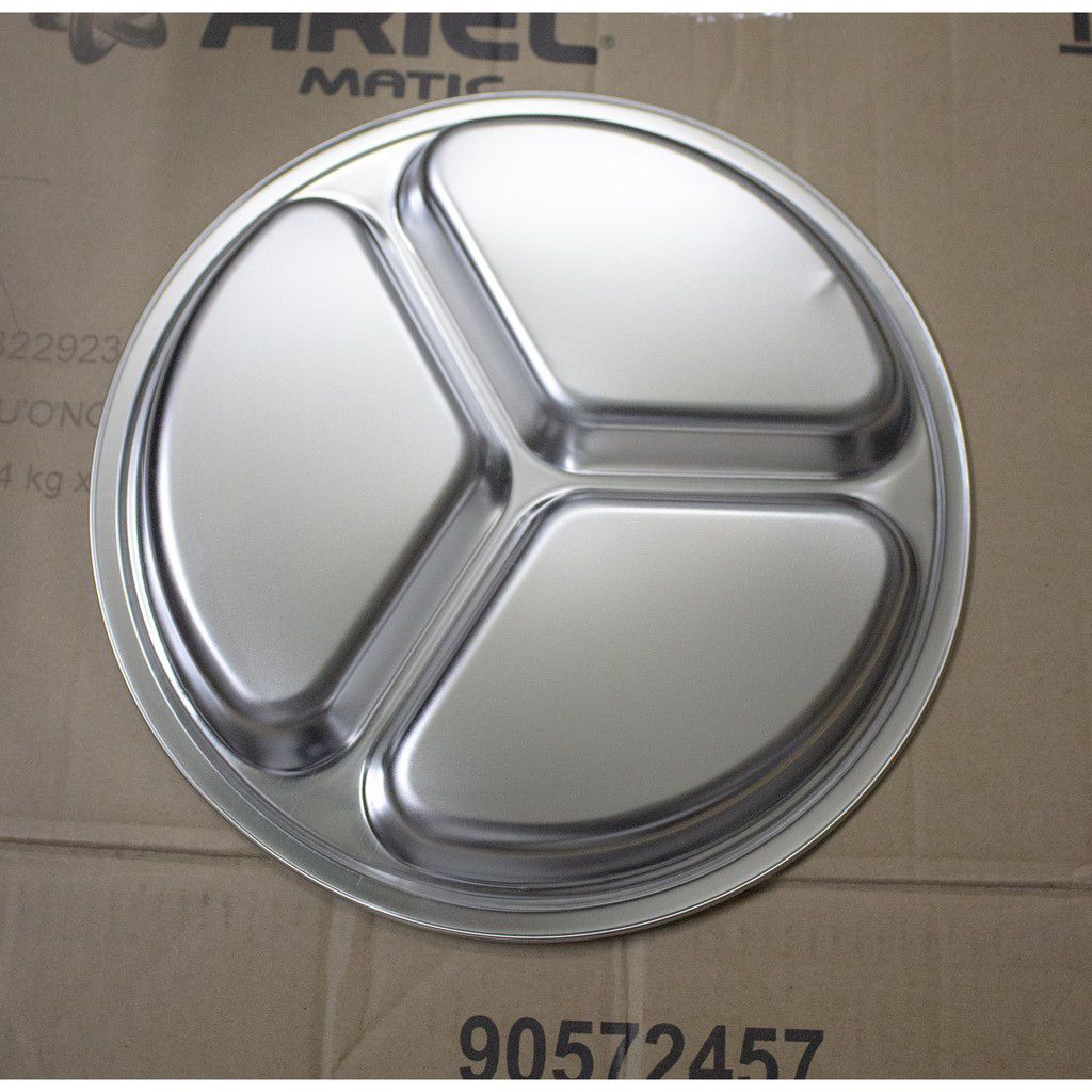 Khay cơm inox 3 ngăn tròn 26cm