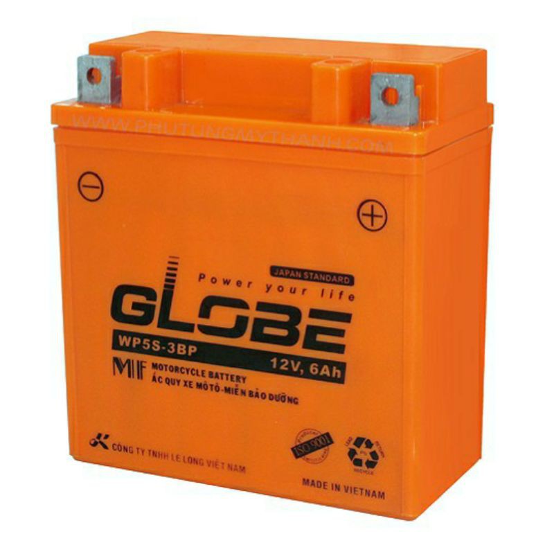 Bình ắc quy xe máy globe 12v 6ah