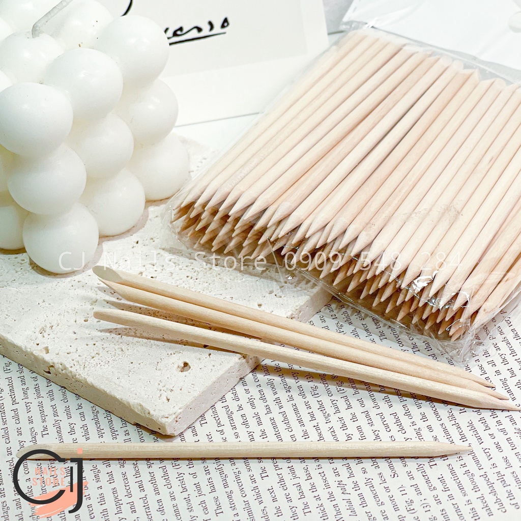 {CJ Nails Store} Que gỗ 2 đầu dùng cho nailbox, nặn gel, phá gel...