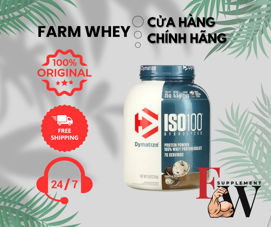 DYMATIZE ISO100 - WHEY PROTEIN HYDROLYZED CAO CẤP , CHẤT LƯỢNG CAO 5LBS