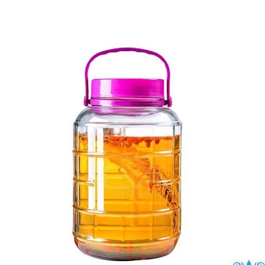 Bình thủy tinh ngâm rượu quai xách 5 lít 3 lít nắp nhựa