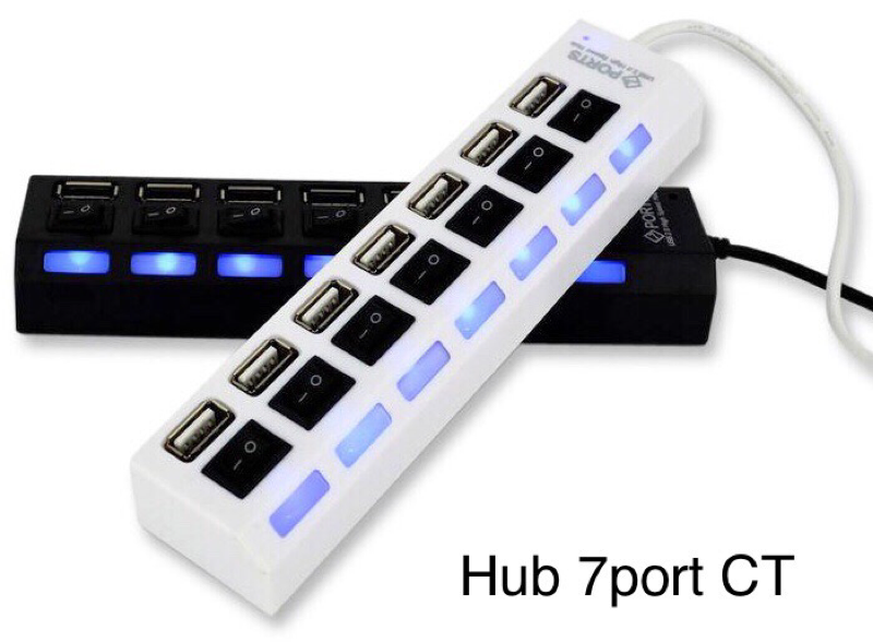 Hub chia USB 7 cổng có công tắc có đèn tiện lợi