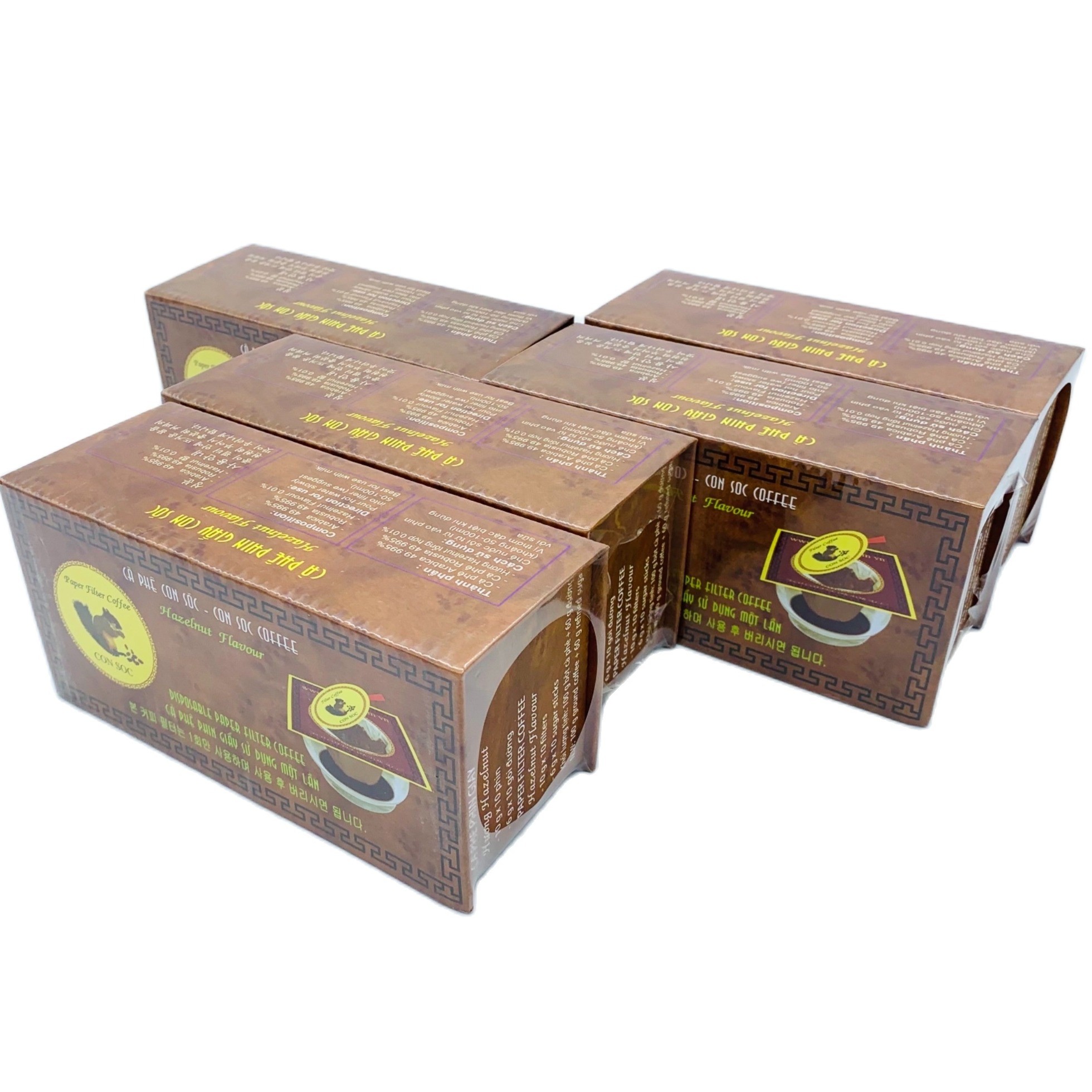 Cà phê Con Sóc Phin Lọc Nâu Đơn( Hộp 10 Gói)