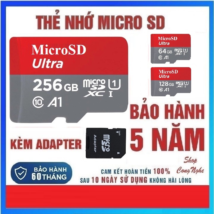 Thẻ nhớ microsd 256gb 128gb 64gb 32gb class 10 667x 100mb/s