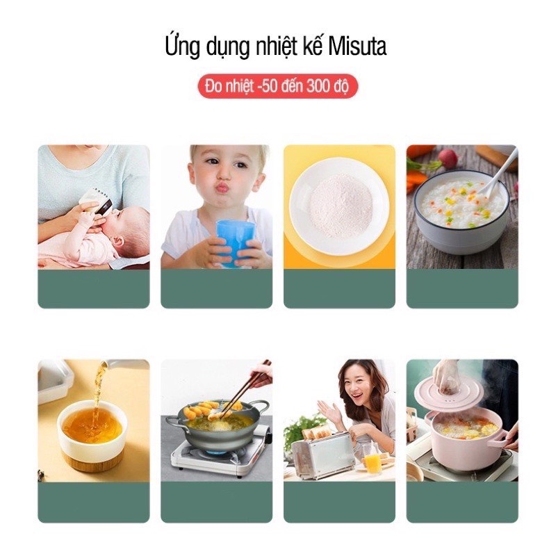 Nhiệt kế đo nước pha sữa, đo nhiệt độ nước, thức ăn Misuta [Sang trọng, chính xác]