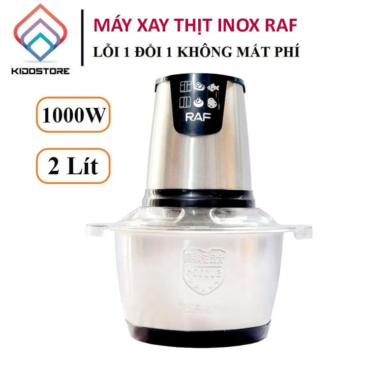 Máy xay thịt, máy xay đa năng RAF INOX 250W, cối xay chắc chắn dễ dàng vệ sinh, xay nhuyễn mọi thực phẩm phù hợp cho mọi gia đinh của bạn