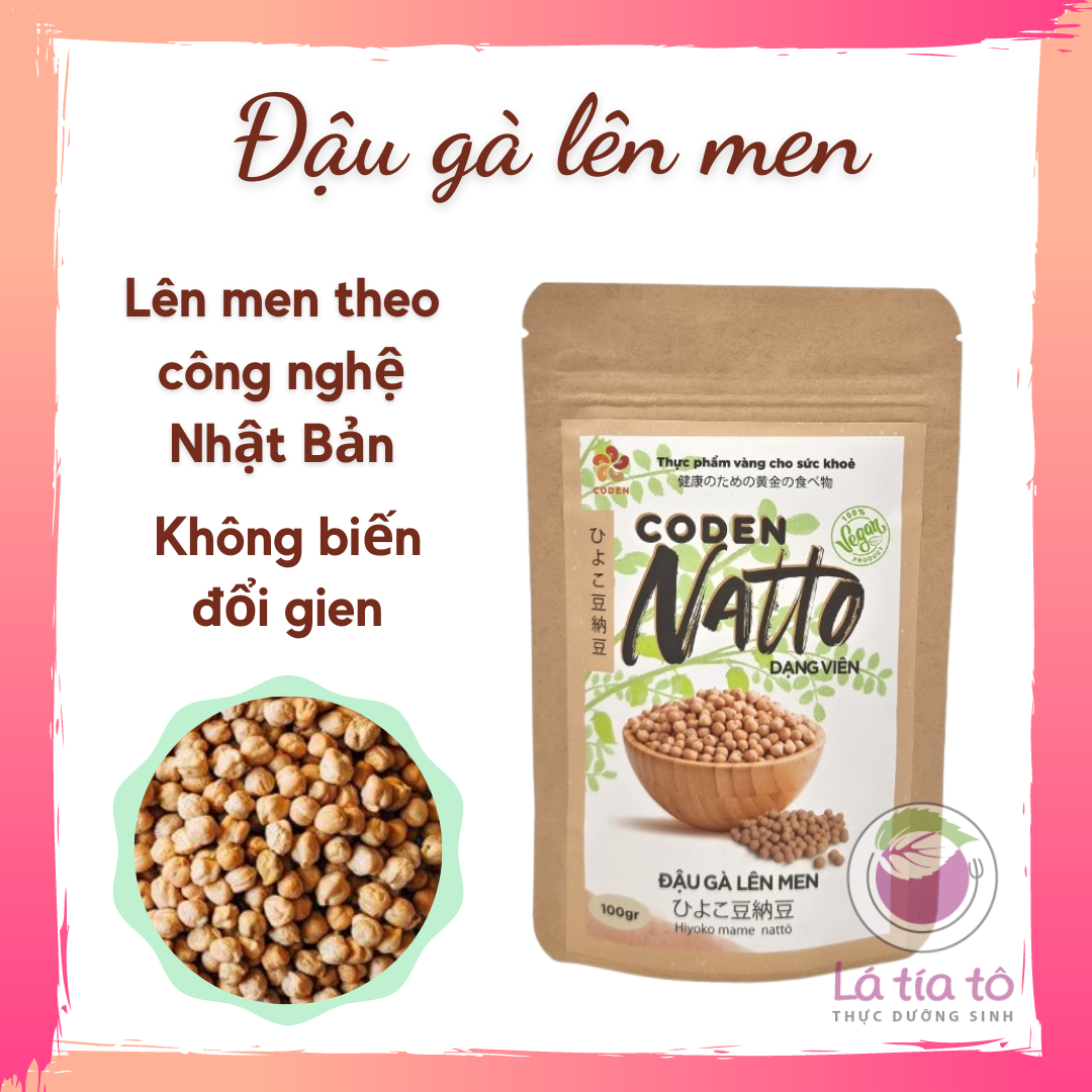 Coden natto đậu gà viên 100gr- lá tía tô