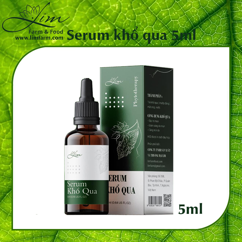 Combo 3 sản phẩm khổ qua dành cho da mụn nhà Lim Fram ( Serum 5ml, bột khổ qua, soap rửa mặt)