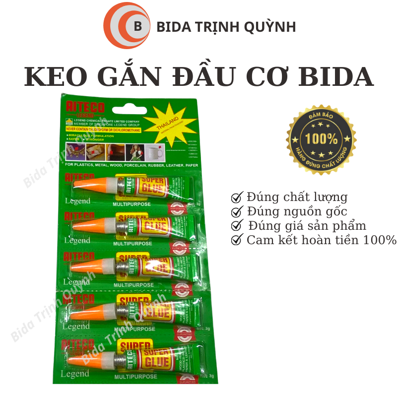 Keo Dán SUPER GLUE - Keo Dán Chuyên Dùng Đầu Cơ Bida/Bi-a dạng keo tuýp 3g