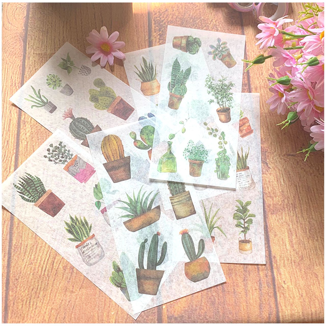 [HCM]Bộ 6 Tấm Sticker Dán Trang Trí - Cây Cảnh Mini