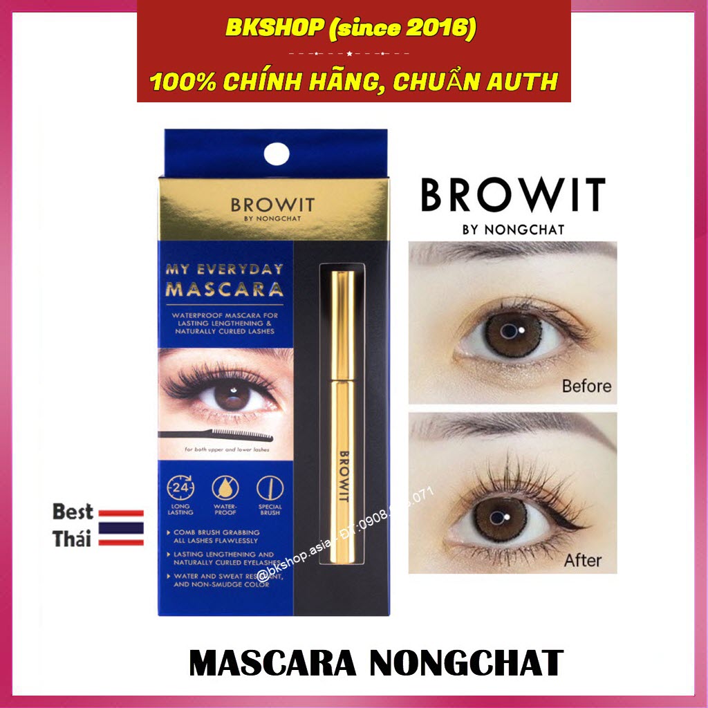 [Thái Lan] Mascara Nongchat  Browit Thái Lan làm dày dài cong mi