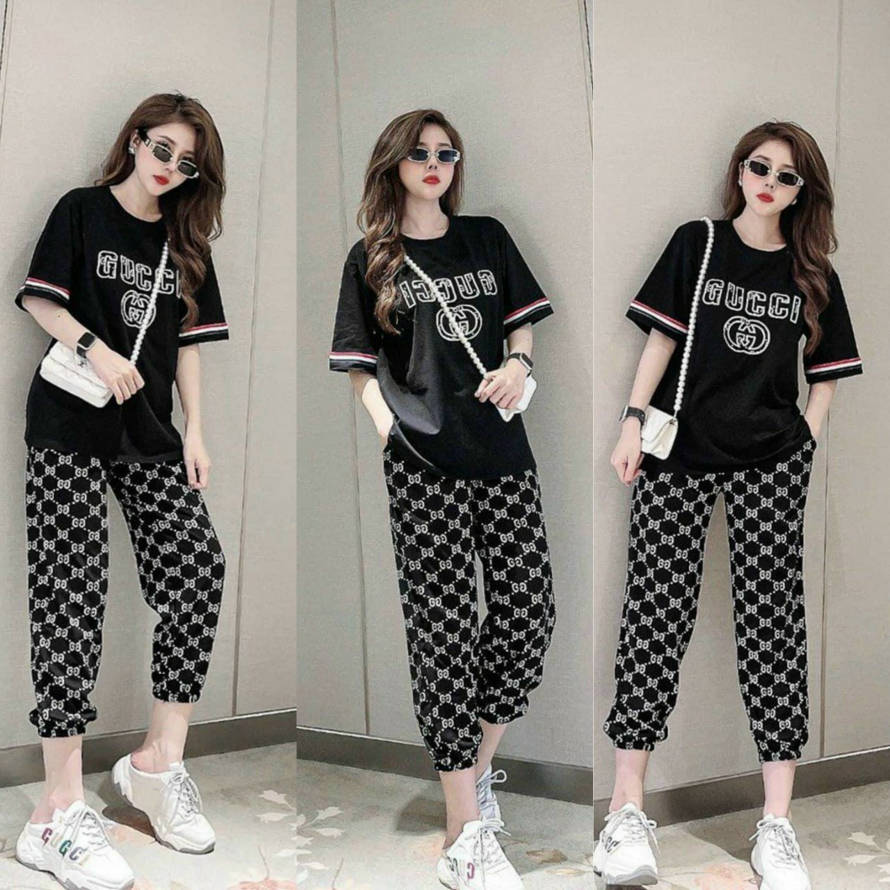 Đồ bộ thun form rộng họa tiết GC thời trang