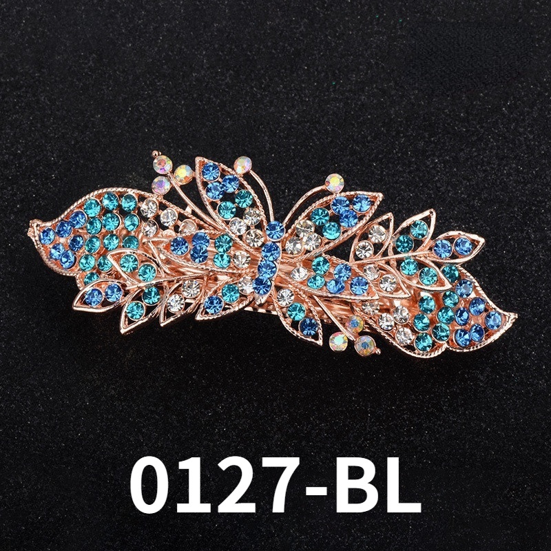 Colorful Headdress Rhinestone Butterfly Hairpin Spring Clip Elegant Ladies Hair Accessories