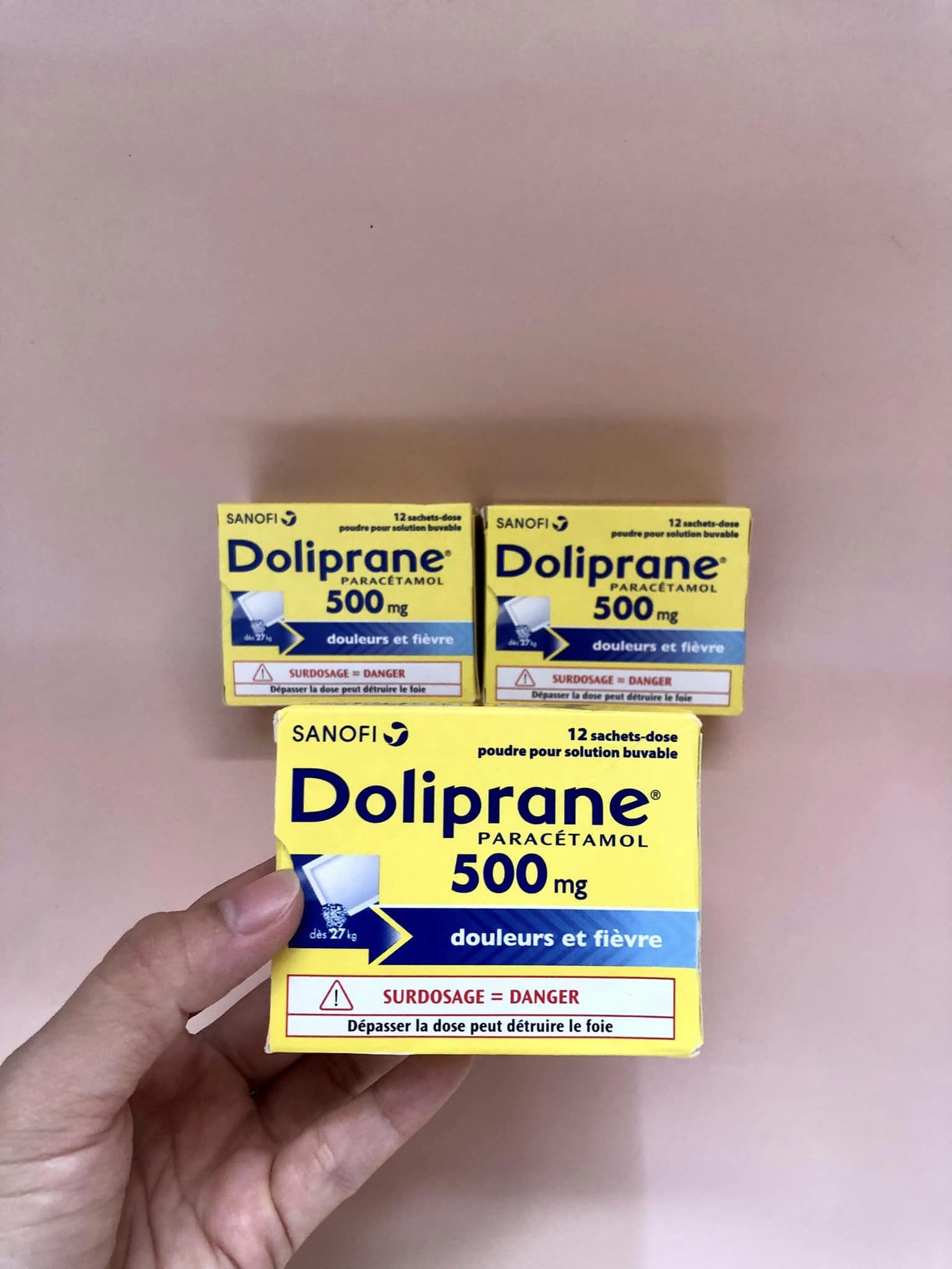 Hàng air - hộp giấy đủ màu sắc doliprane của pháp