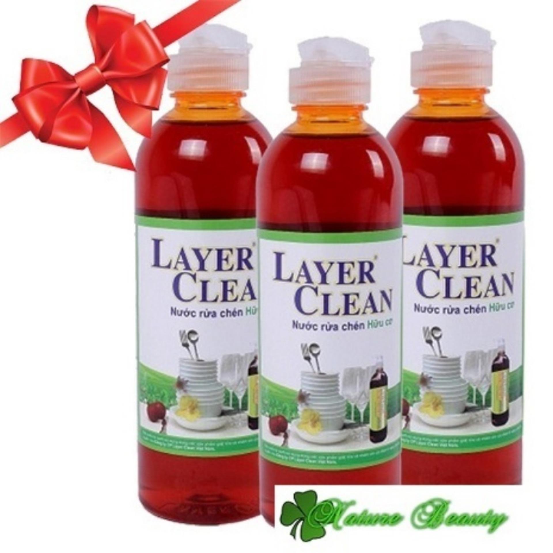 Combo 4 chai nước rửa chén hữu cơ Layer Clean 300ml