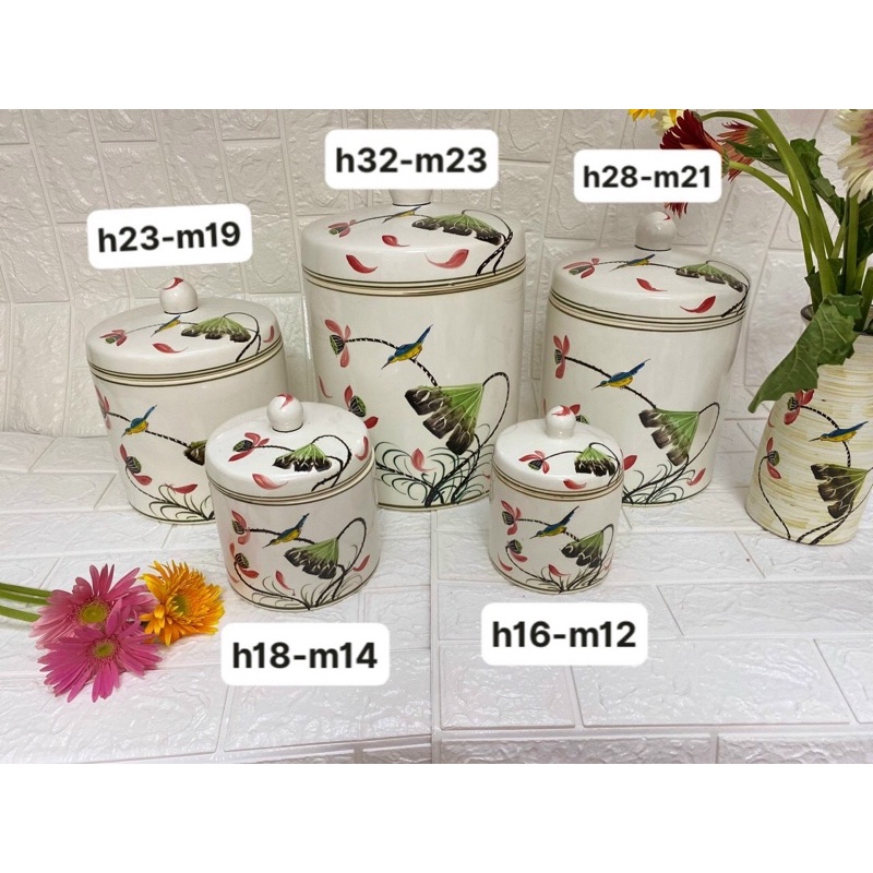 Hũ muối dưa cà vại đựng muối dưa gốm sứ bát tràng nhiều mẫu