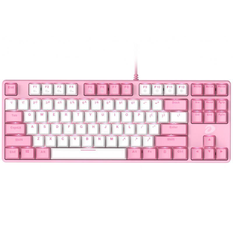 Bàn Phím Cơ Dare-U EK87 White Pink Led Gaming Red Switch TKL (Hồng Trắng)