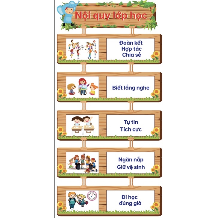 Tranh Decal Nội Quy Lớp Học (Đồ Dùng Dạy Học MIKI)