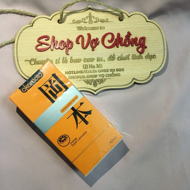 Bao cao su siêu mỏng hương cam Okamoto Skinless Skin Orange Lubricated 10 cái/hộp, sản phẩm cam kết đúng như mô tả, chất lượng đảm bảo, an toàn sức khỏe người dùng