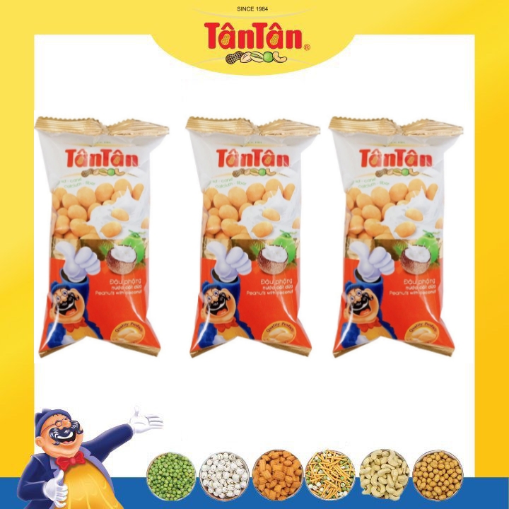 Combo 10 gói Đậu Phộng Nước Cốt Dừa Tân Tân 28gr/ gói