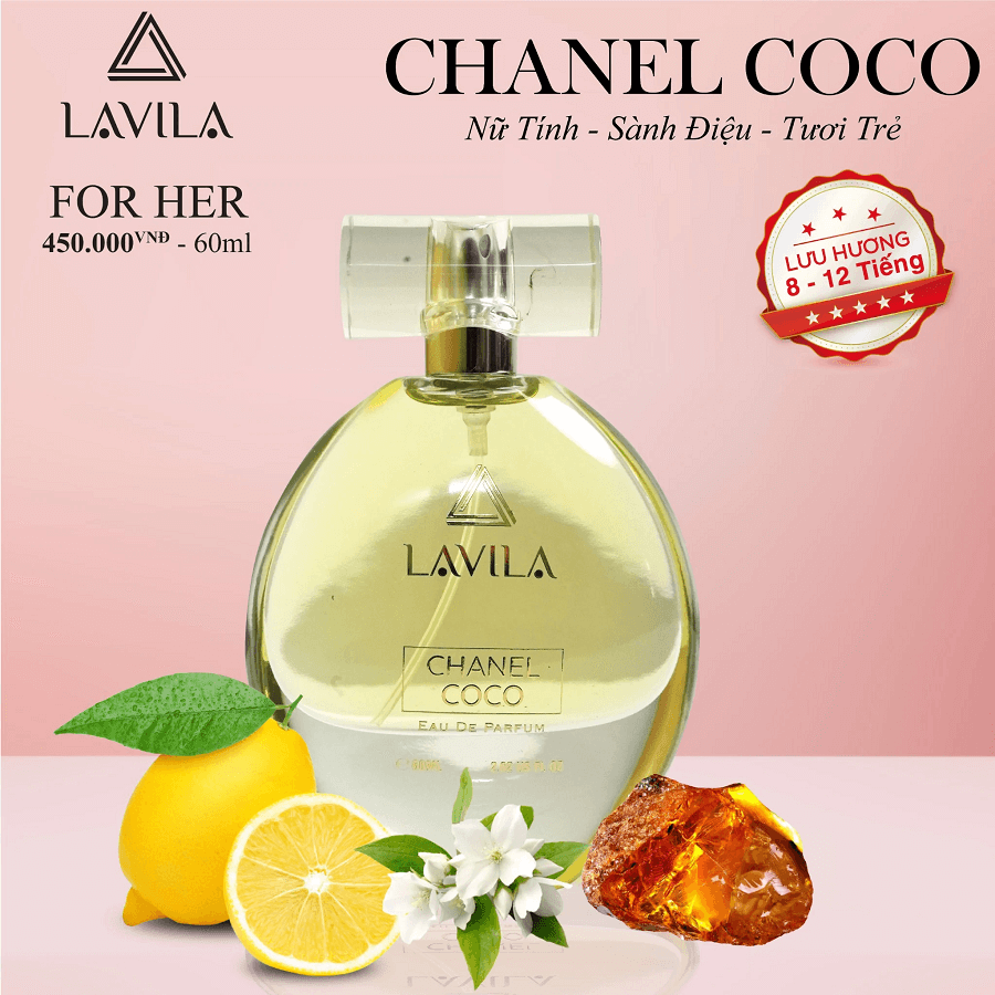 Nước hoa nữ thơm lâu LAVILA Chane No1 phong cách nữ tính, sành điệu, tươi trẻ, lưu hương cực lâu từ 8-12 giờ 60ml - Nước Hoa Lavila Chính Hãng