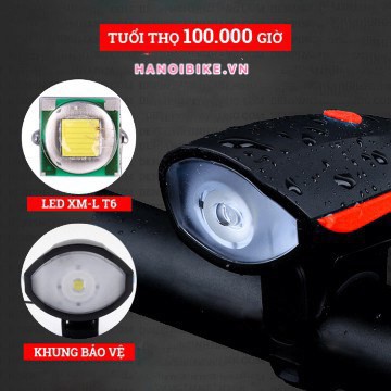 Đèn kiêm còi 2 trong 1 cho xe đạp mã 7588