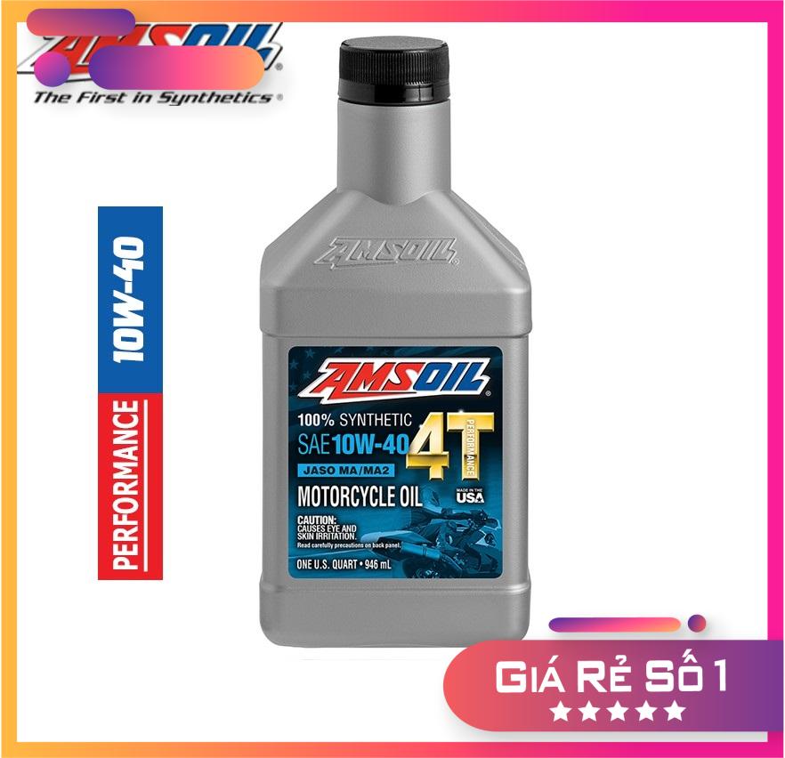 [FreeShip] Nhớt Amsoil Performance 4T 10W-40 Made in USA 946ml, nhớt Amsoil 4T 10W40 sử dụng xe số/xe côn tay.