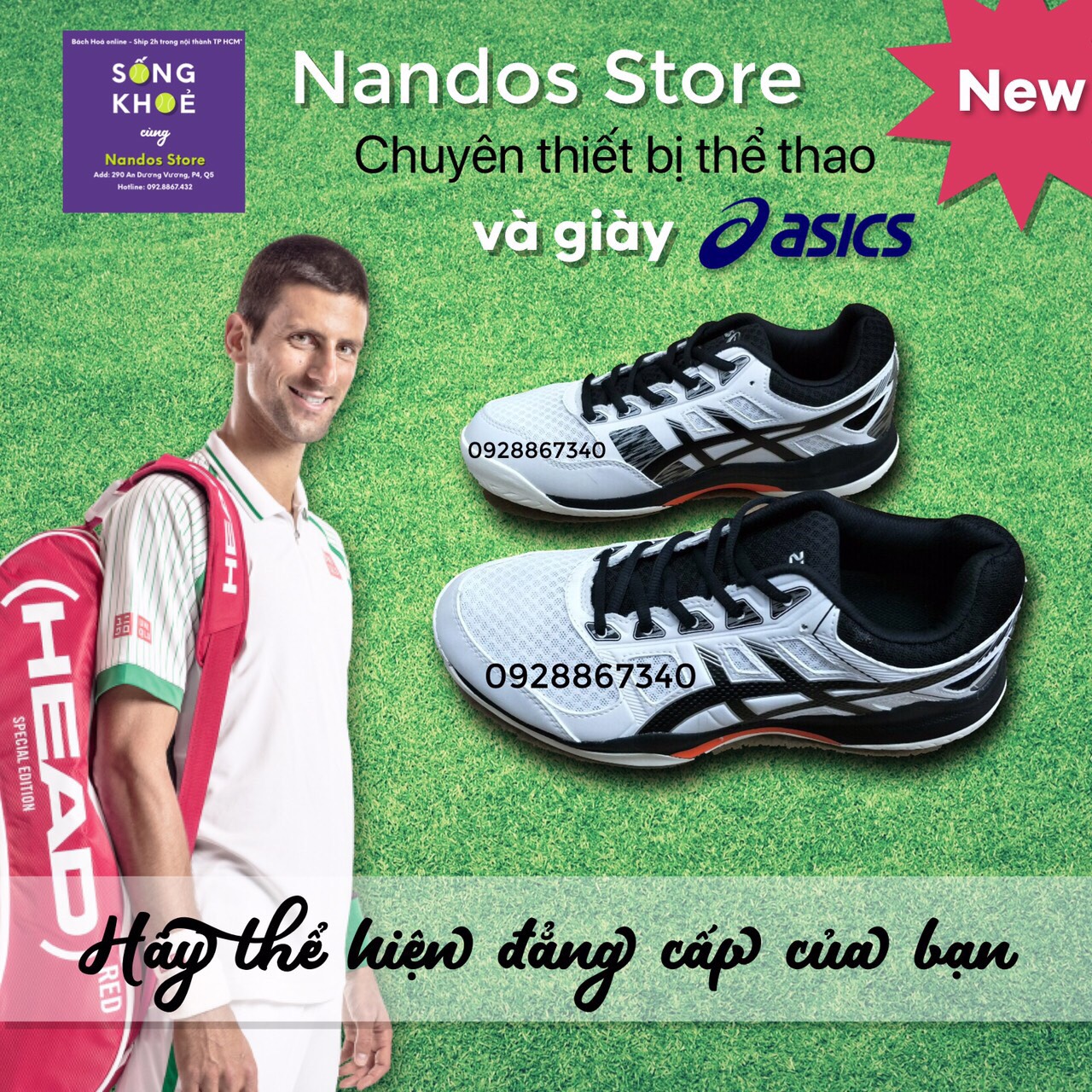 [HCM][GIẢM GIÁ 25%] GIÀy TENNIS A SICS DJOKOVIC T10/202