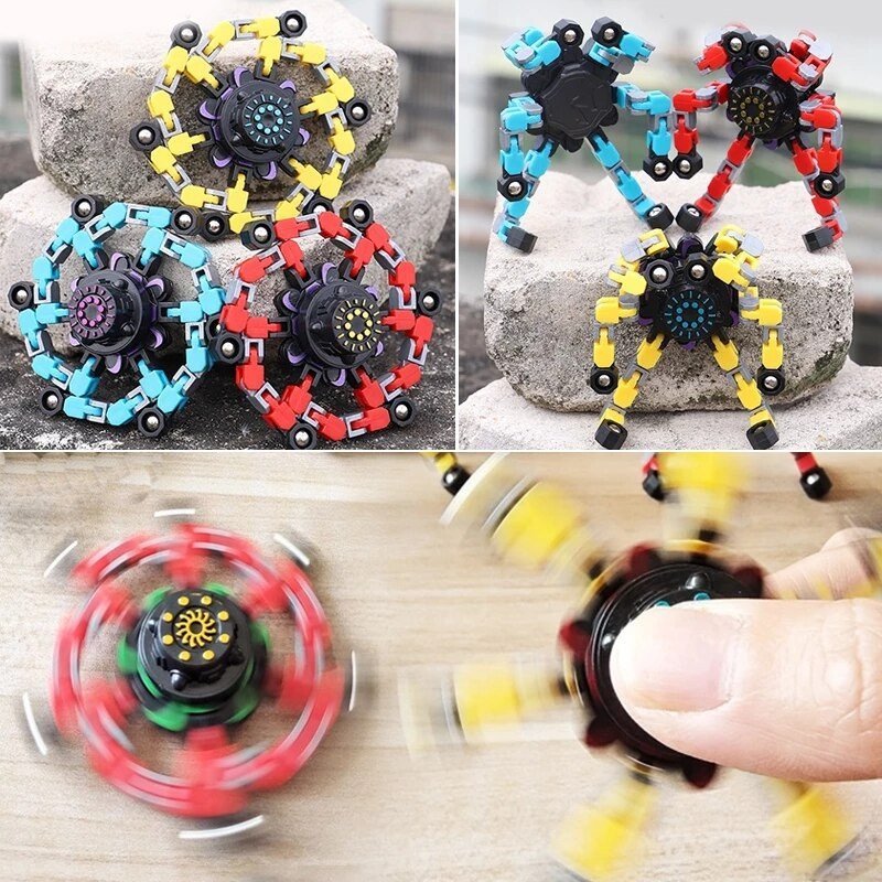 Con quay robot, spinner robot biến hình, đồ chơi sáng tạo cho bé