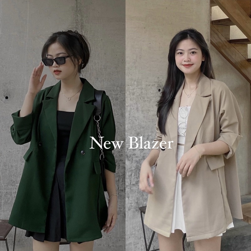 (Oldschoolcloth)ÁO BLAZER HÀN QUỐC 1 LỚP TÚI ĐẮP (ảnh thật)