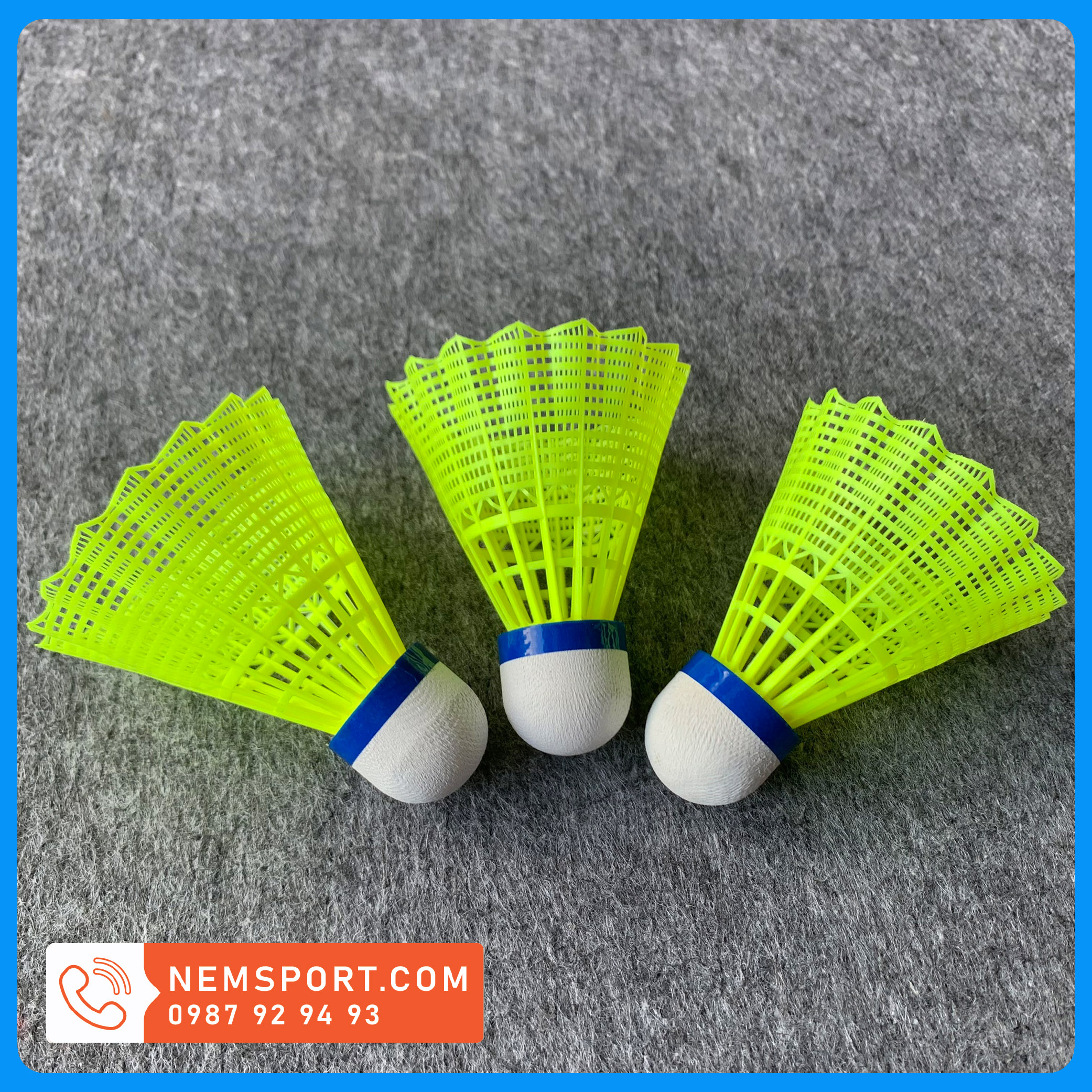 Quả Cầu Lông Nhựa Fuwin Xanh ( 1 lốc 6 quả )