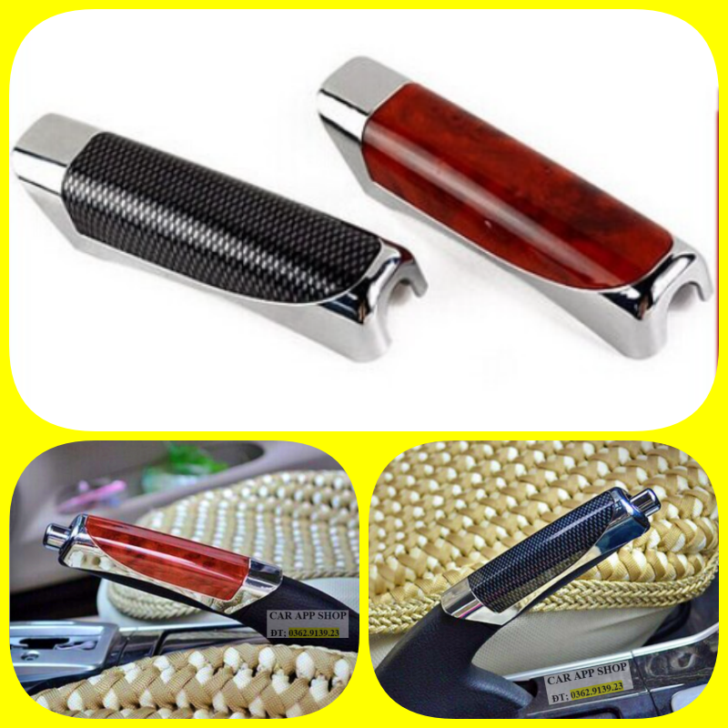 ốp cần phanh tay ô tô vân gỗ và vân carbon