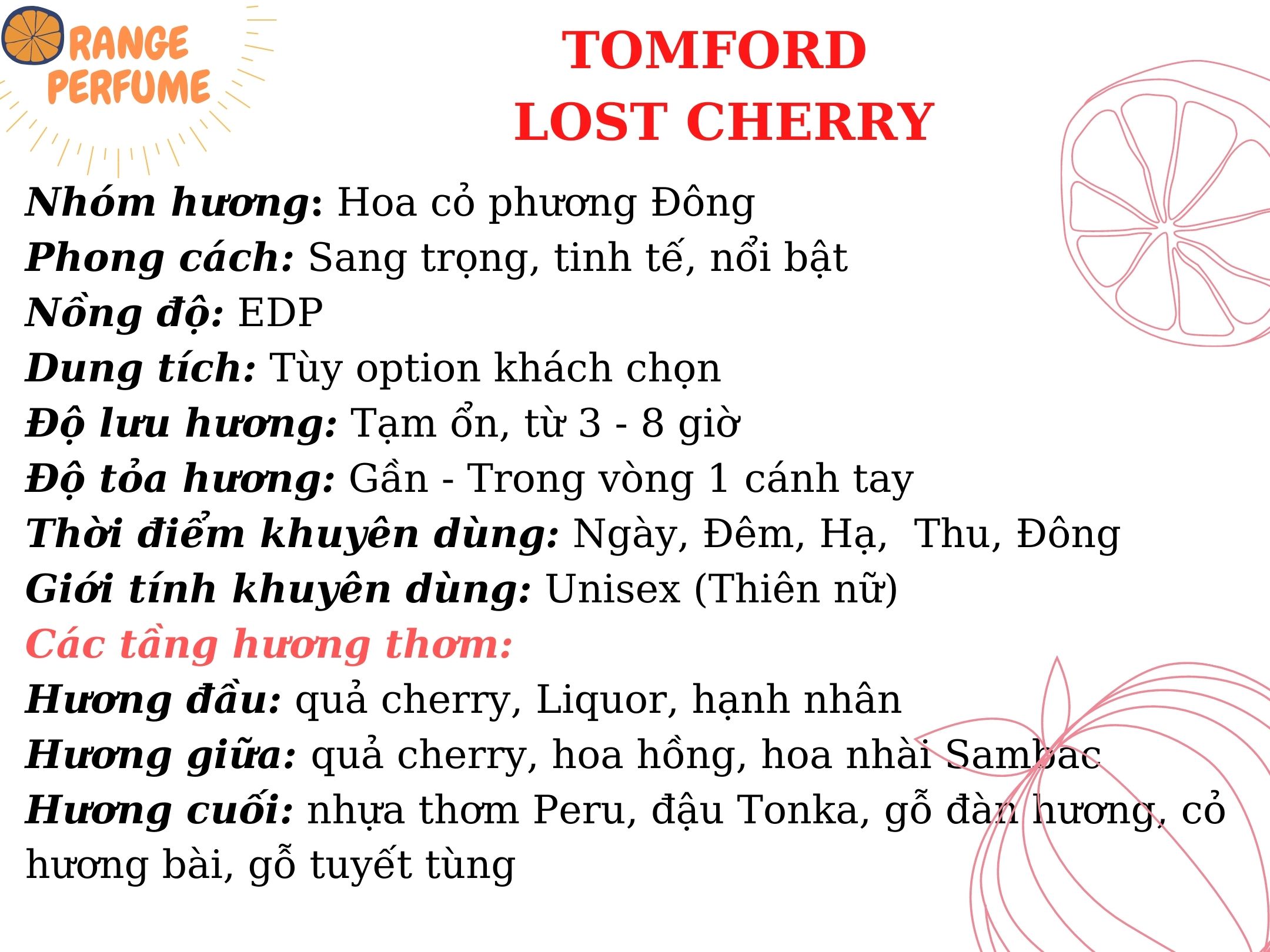 [Mẫu thử] Nước hoa Tomford Lost Cherry