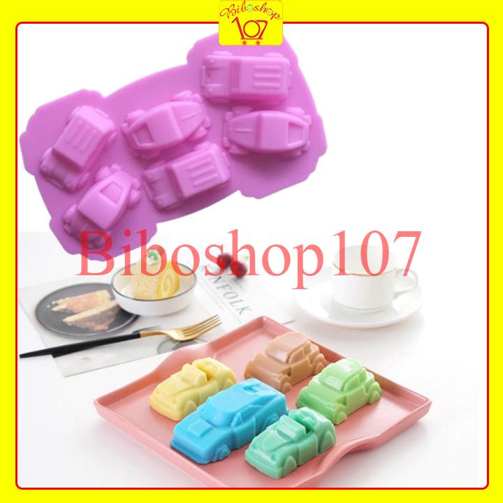 Khuôn silicon làm thạch, rau câu, socola 6 hình Ôtô