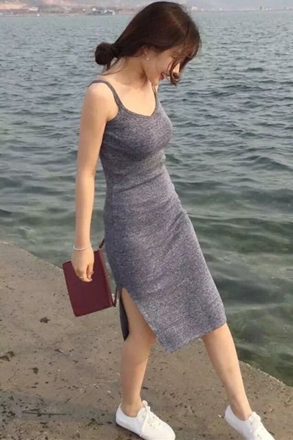 [HCM]đầm body 2 dây len