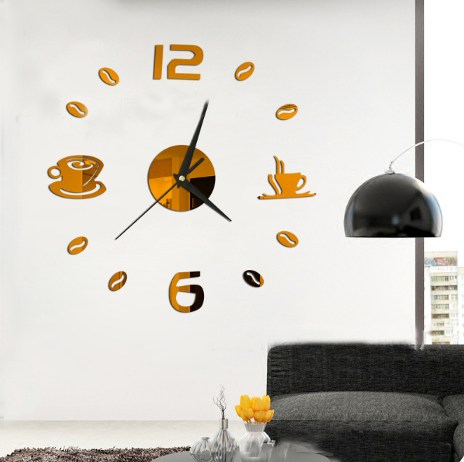 Đồng hồ treo tường 3D tự lắp ráp DH52 ly tách cafe