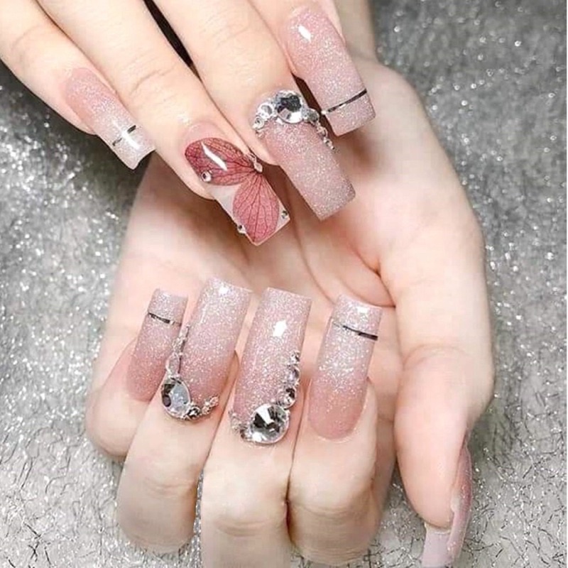 Hoa khô ẩn gel trang trí Nail siêu đẹp