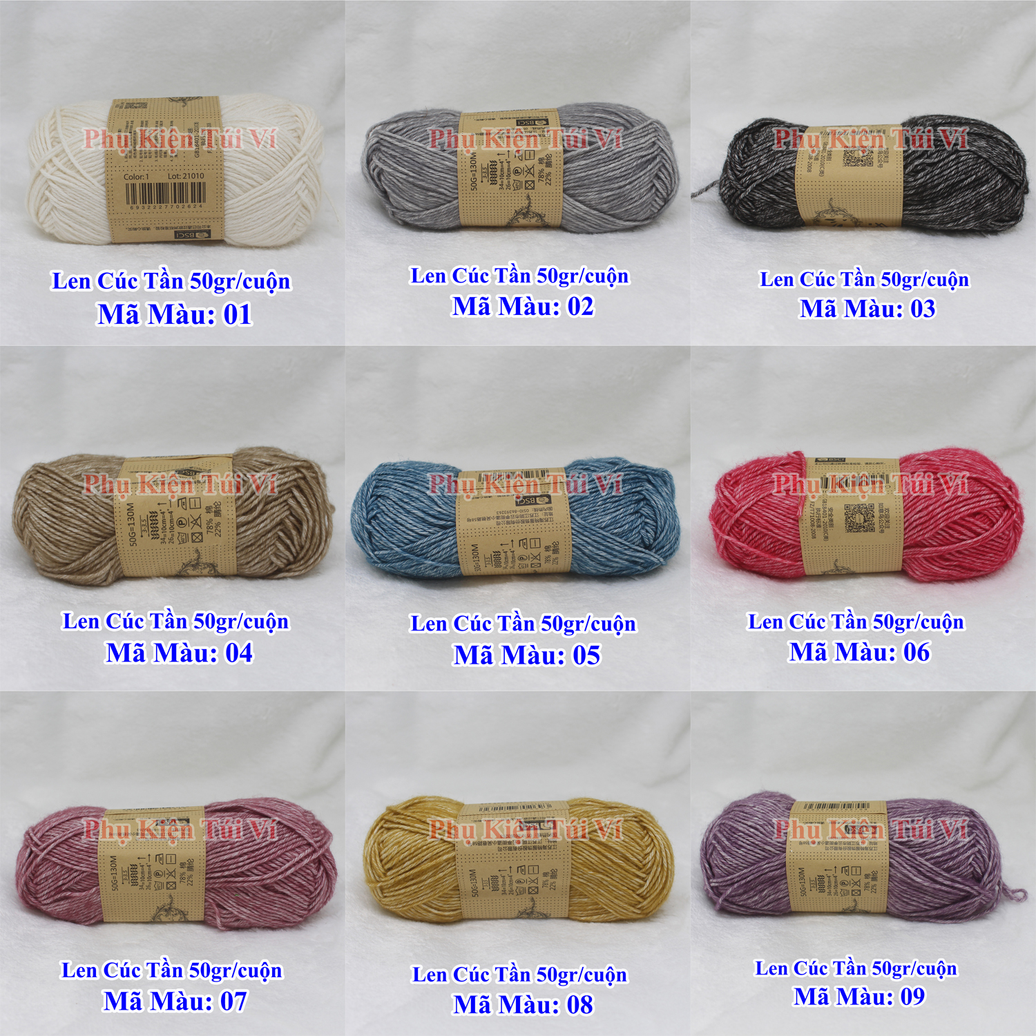 Len cúc tần 40k/50g ~130m