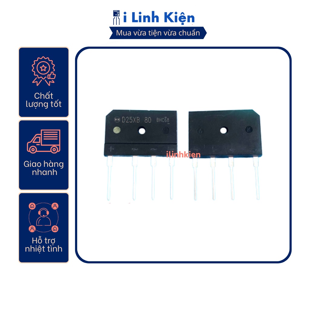 D25XB80 Diode cầu 25A 1000V DIP-4