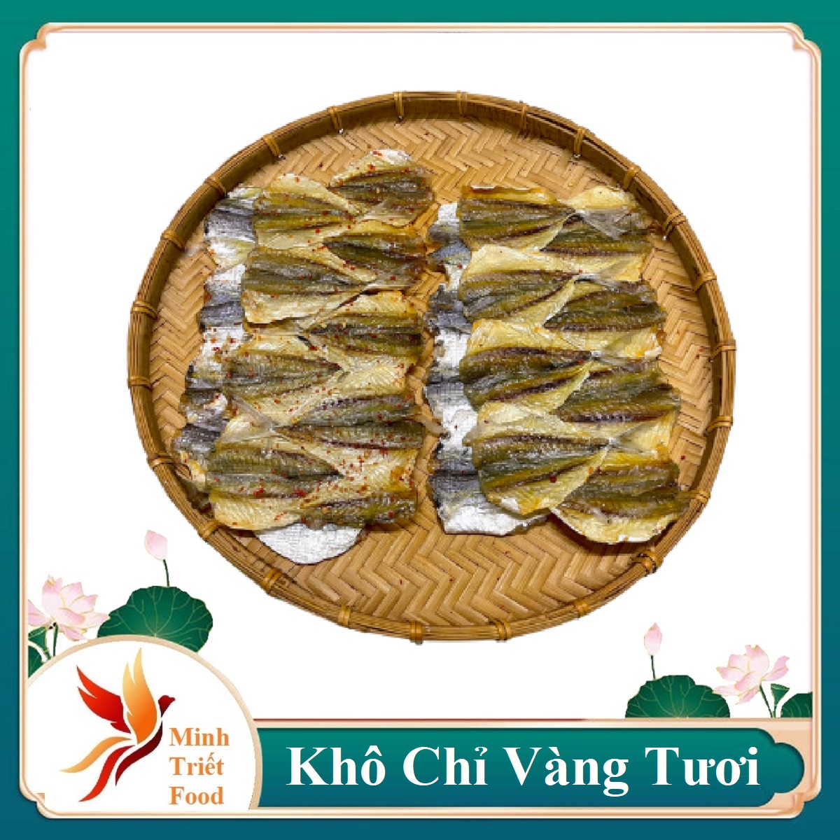 500GR Cá Chỉ Vàng Khô Loại I có độ dày và to tươi ngon thịt cá vàng đều da cá phồng rộp