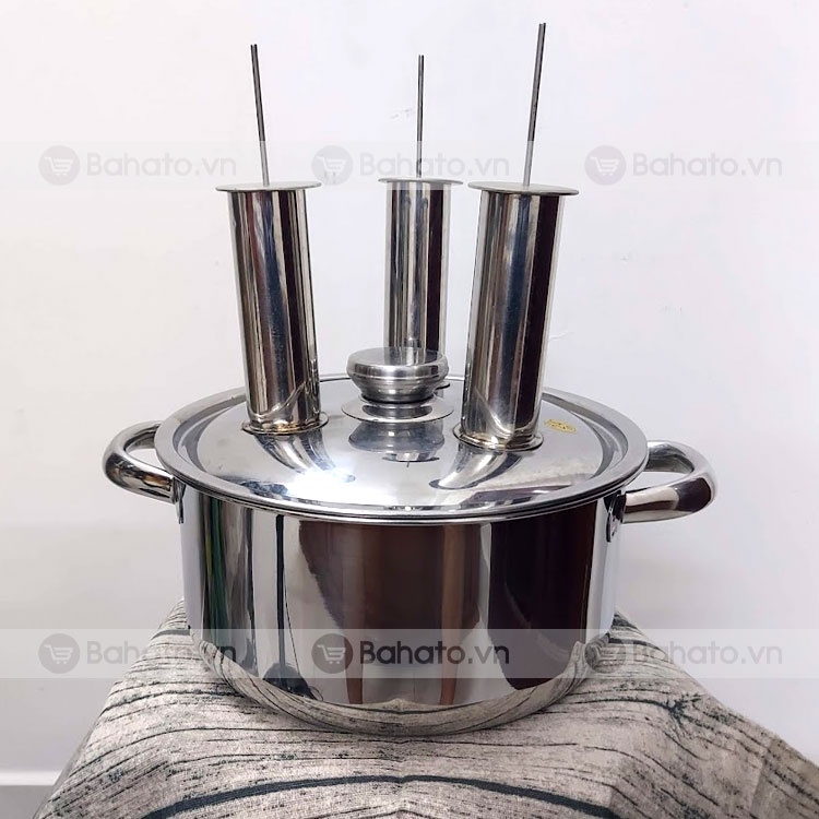 Bộ nồi làm bánh ống lá dứa Bahato 3 lỗ